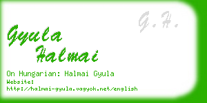 gyula halmai business card